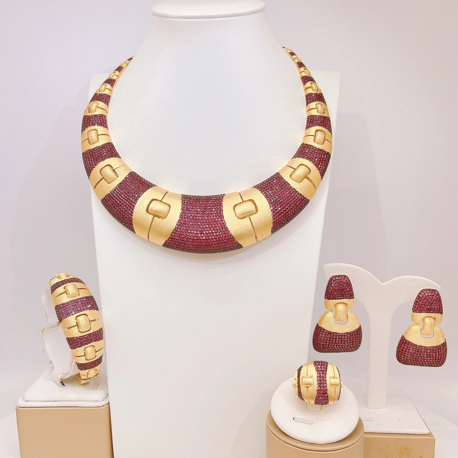 Yulaili благородный роскошный американский фиолетовый комплект ювелирных изделий с