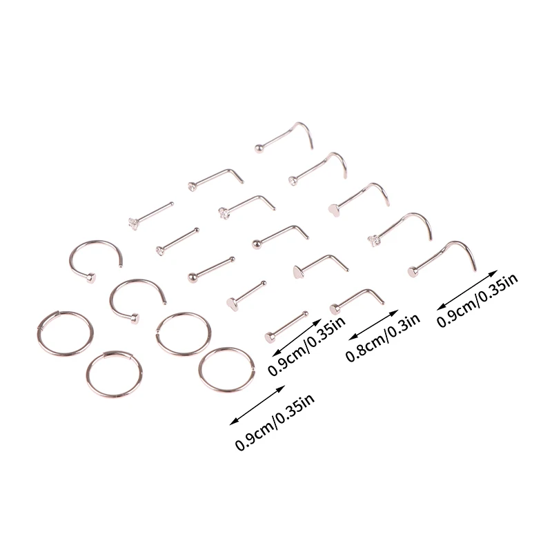 Серьги-гвоздики в форме сердца и носа из нержавеющей стали