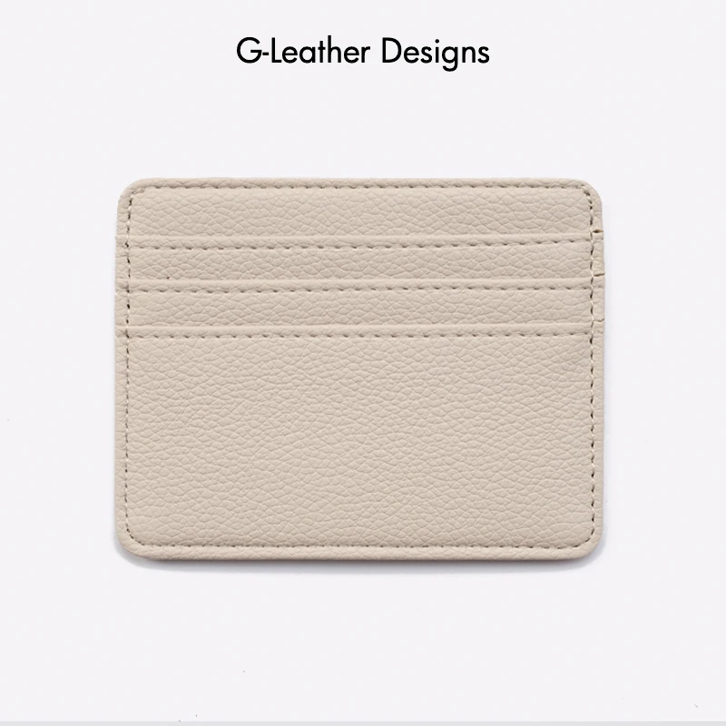 Vegan Leather Slim Card Holder Soft PU Leather Credit Card Cases Covers With 6 Card Slots And 1 Change Slot Custom Initials Name