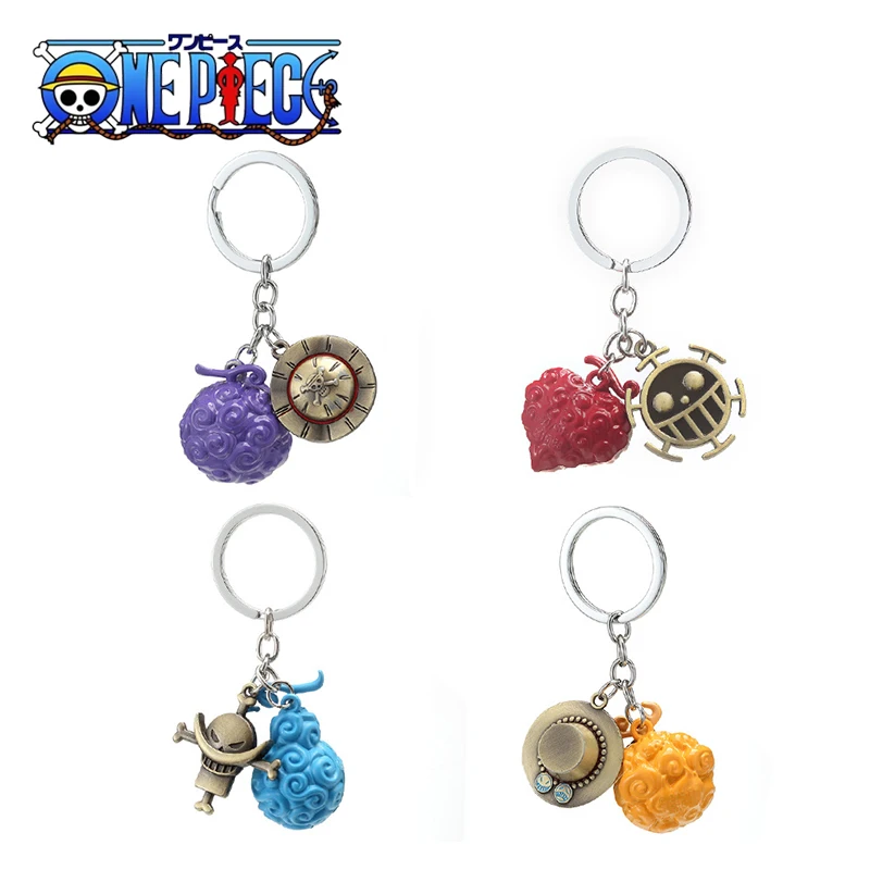 

Bandai Anime One Piece Keychain Devil Fruit Figure Cartoon Pendant Key Chain Metal Jewelry Gifts