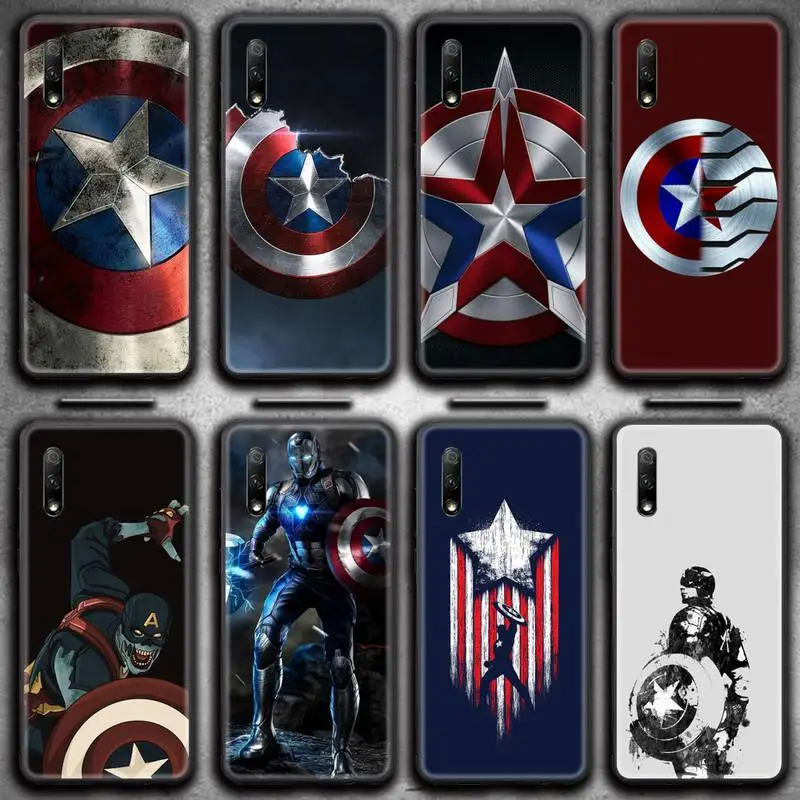 

Captain America Logo Phone Case for Huawei Honor 30 20 10 9 8 8x 8c v30 Lite view 7A pro