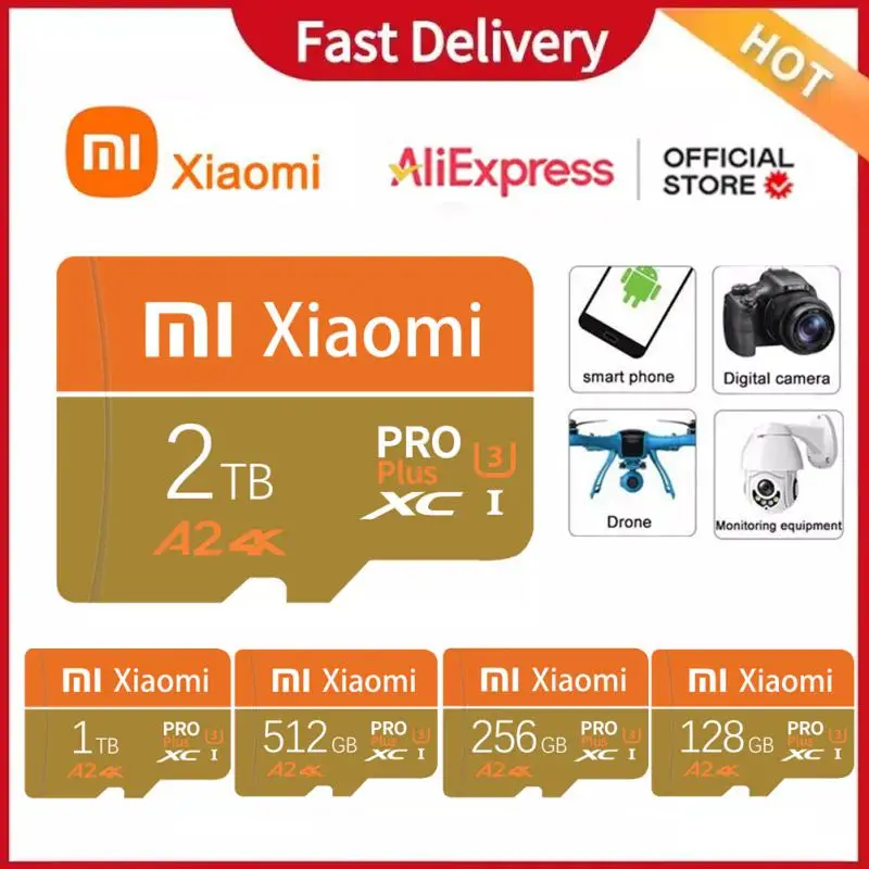 XiaoMi 2TB SD-карта памяти 1TB 512GB 256GB A2 U3 Micro TF 128GB 64GB