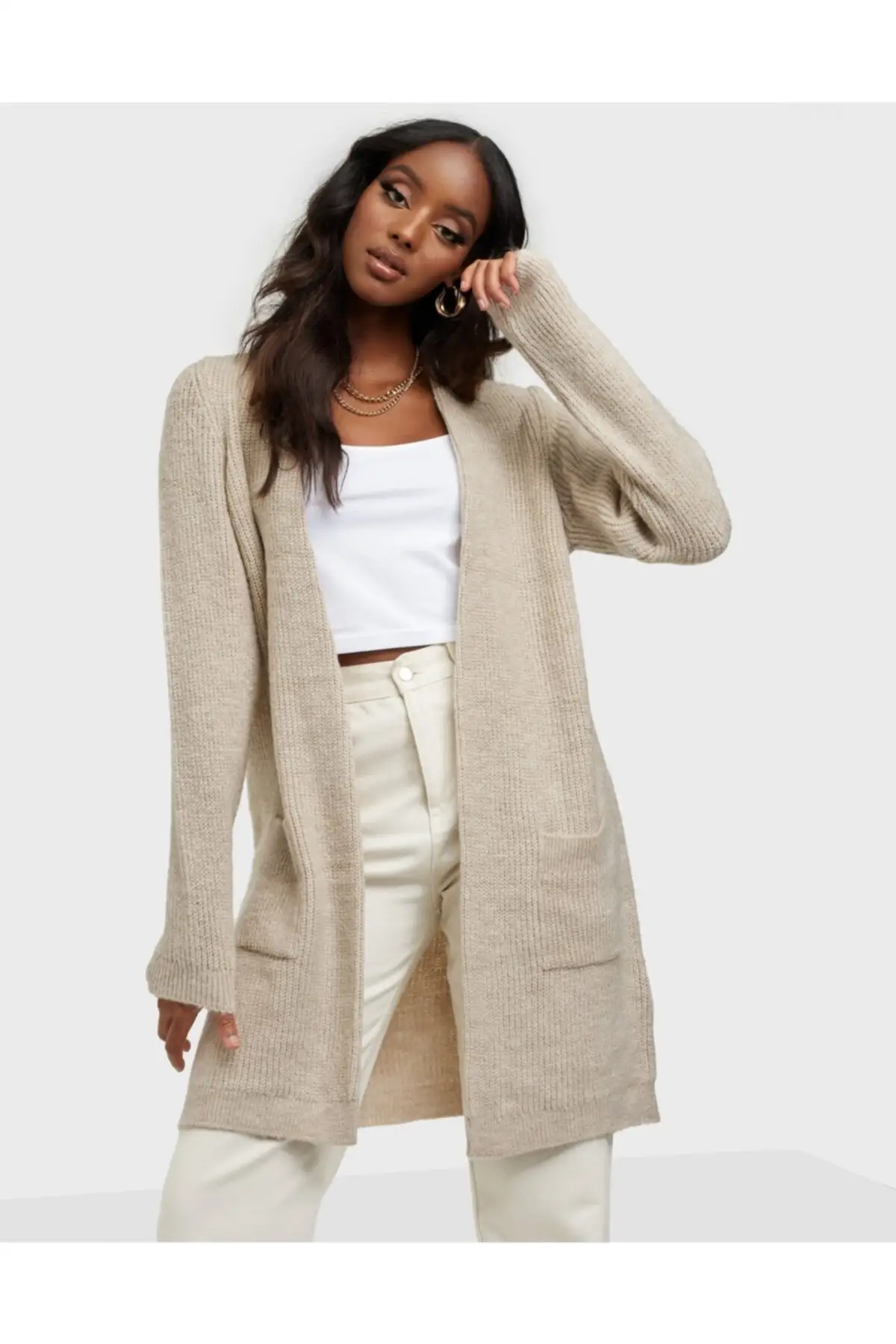 

Women's Cardigan Onljade L/S Knt Noos Basic Long Knitted With Pocket Casual Knitted Quality Fashion Sweaters Loose Jumper