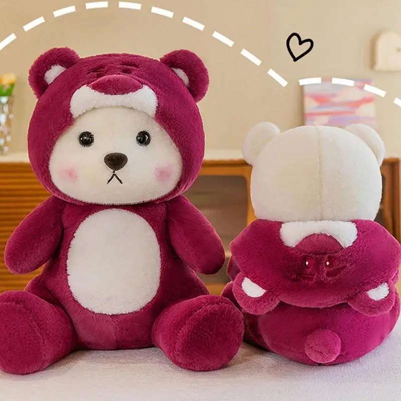 

Мягкая Набивная игрушка «клубничный Медведь», кукла, подушка для сна, мультяшный аниме медведь, набивное животное, плюшевая игрушка, подарки на день ребенка