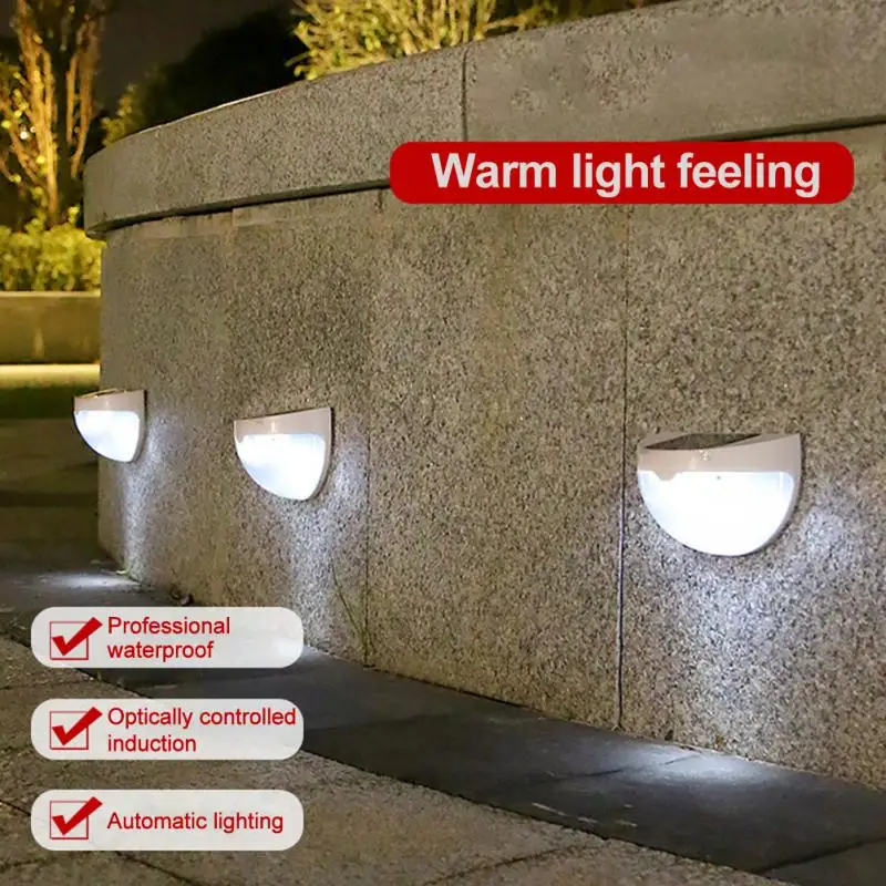 

1/2/4Pcs 6 LED Solar Fence Light Outdoor Wall Lamps Waterproof Decorative Lamp LED Garden Street Lights For Patio Yard Stairs