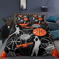 cartoon playing basketball duvet cover cool printing shot bedding set and pillowcase 23pc black bed cover set