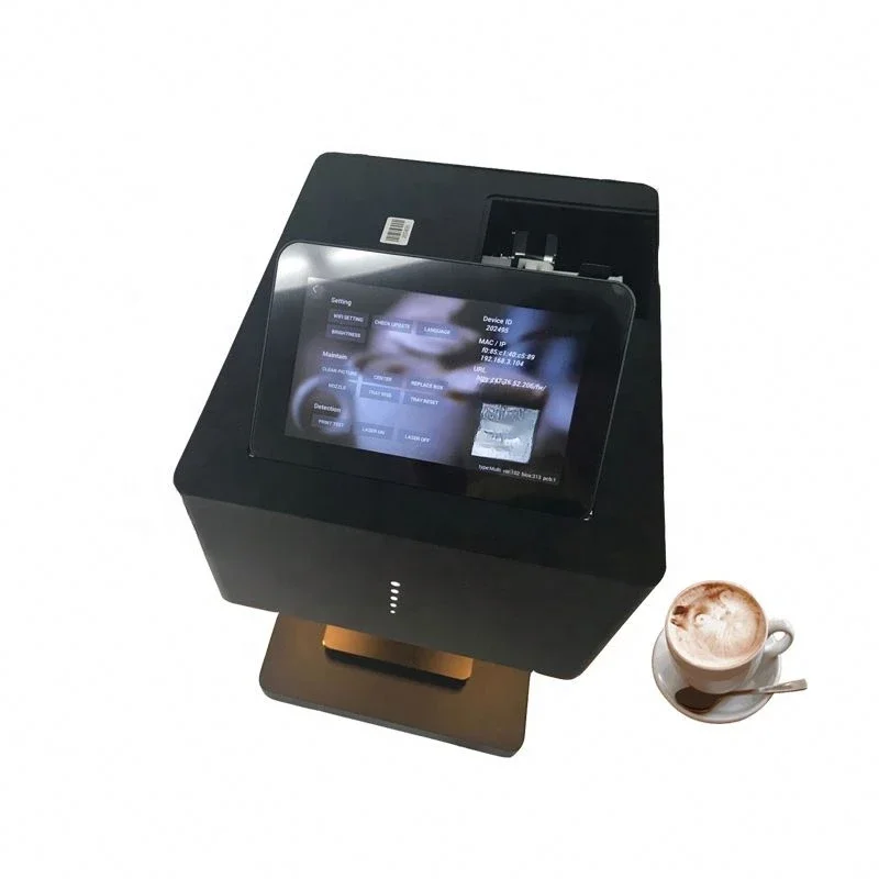 Full color printing coffee pulling machine with compact design and just need to contact WIFI use easy operation