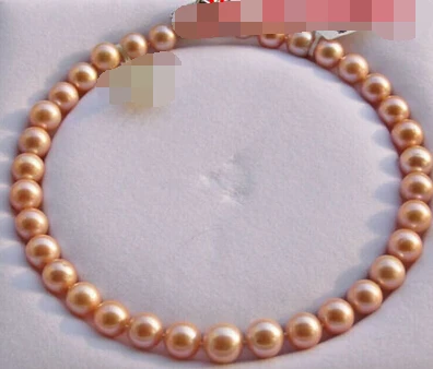 Огромное круглое ожерелье из натурального розового жемчуга диаметром 10-11 мм 17 5
