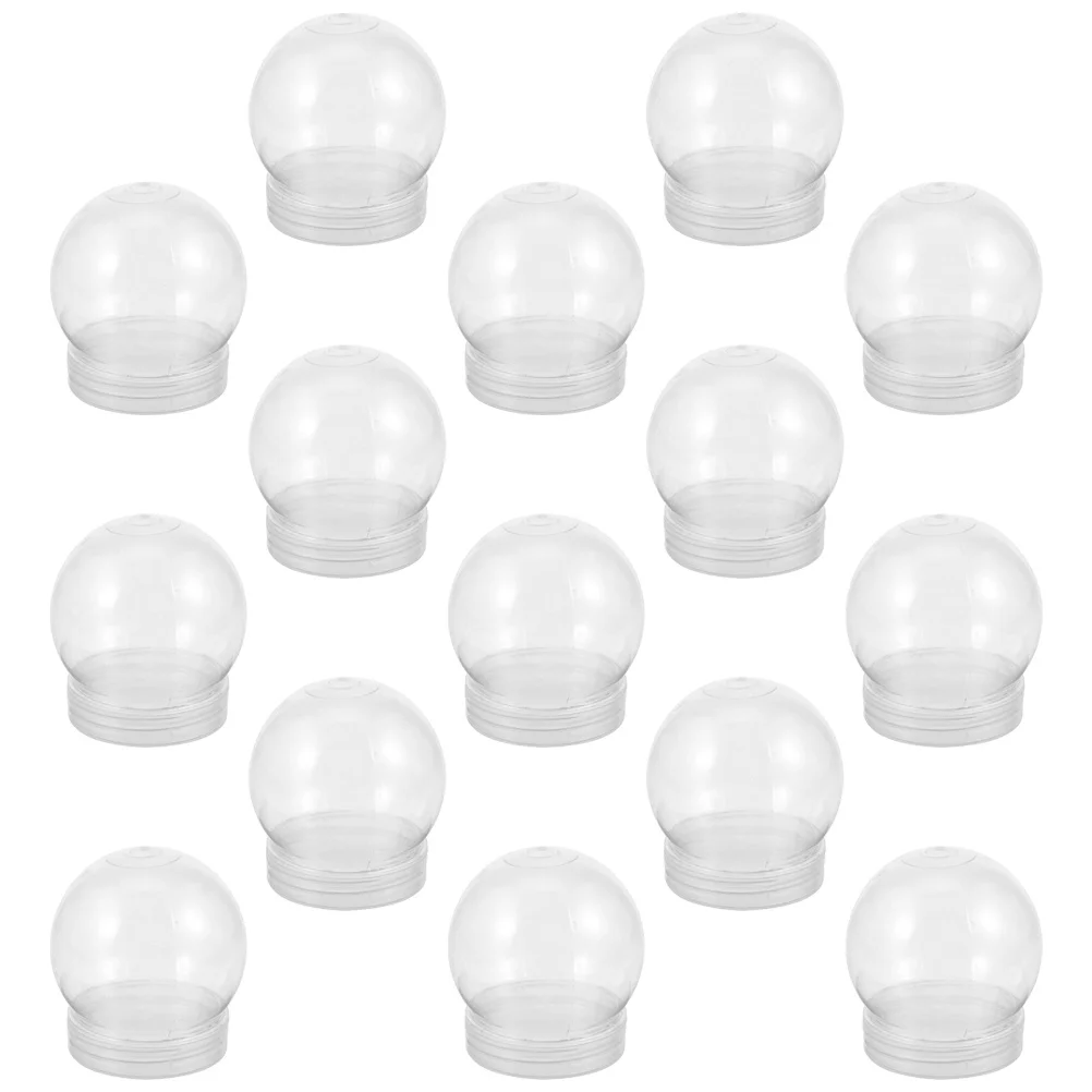 

15pcs Snow Globe DIY Ball Water Globe Plastic Clear Plastic Globes with Screw Cap