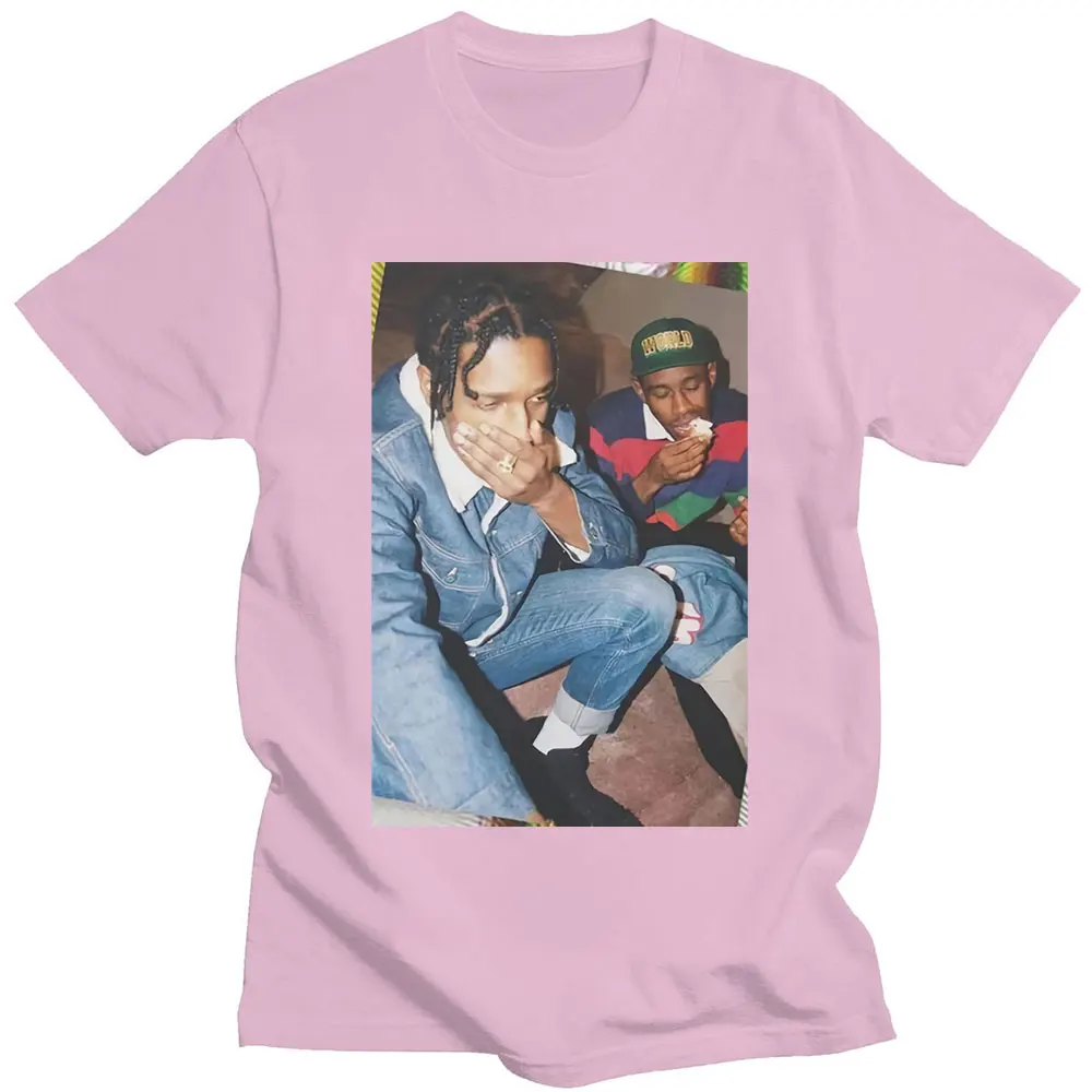 

Hip Hop Rapper Tyler The Creator Asap Rocky Travis Scott Graphic Print T Shirts Men's Cotton Casual Oversized T Shirt Streetwear