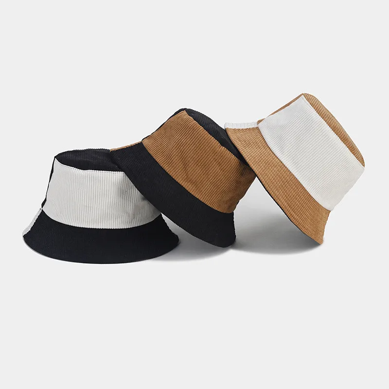 2024 осень зима Вельветовая однотонная теплая Рыбацкая шляпа Панама шапка для