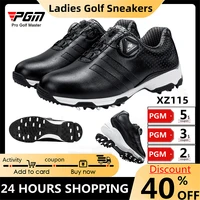 pgm ladies golf sneakers new waterproof lightweight knob buckle lace sneakers ladies breathable anti slip golf shoes black xz115