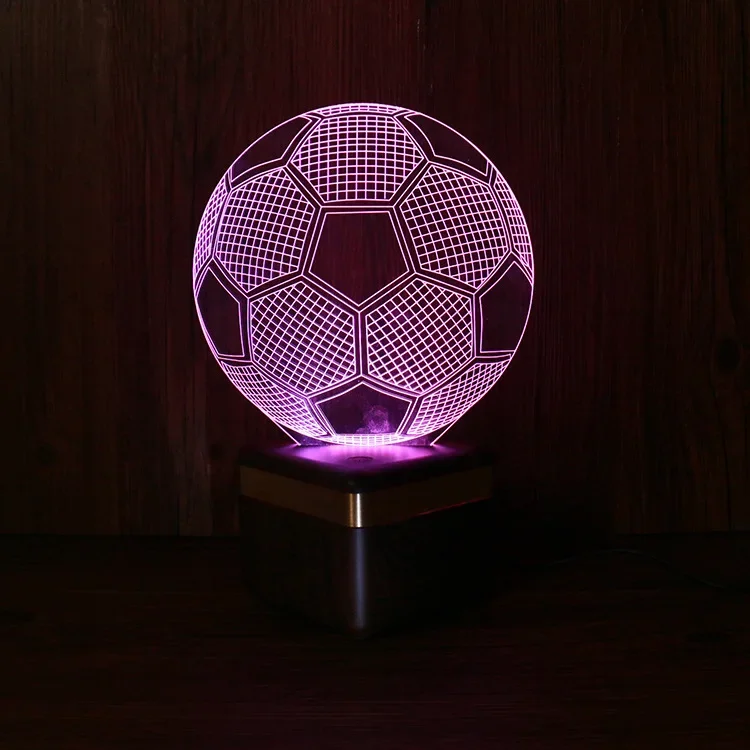 Трансграничный красочный 3D ночник Bluetooth App Control Football RGB Light Креативный подарок