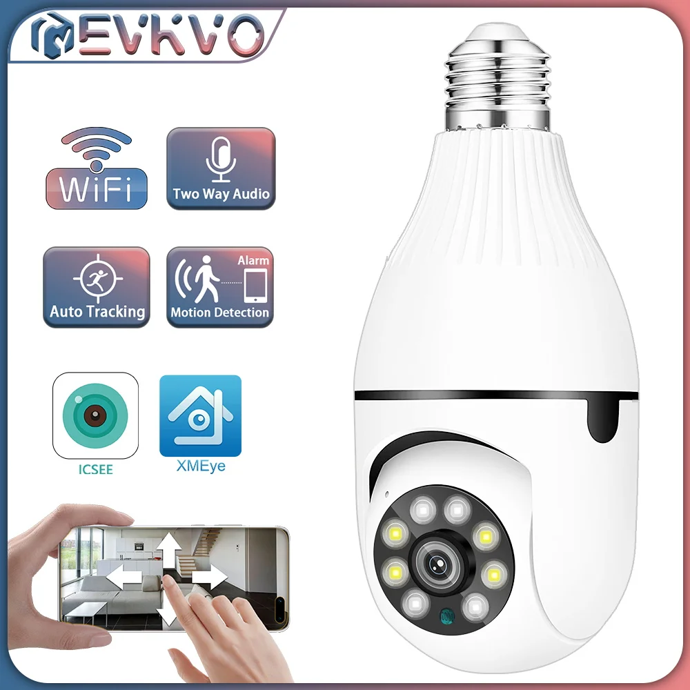 iCsee 4MP E27 Bulb Wifi IP Camera PTZ Wireless Night Vision Two Way Audio Baby Monitor Auto Tracking Home Security CCTV Camera