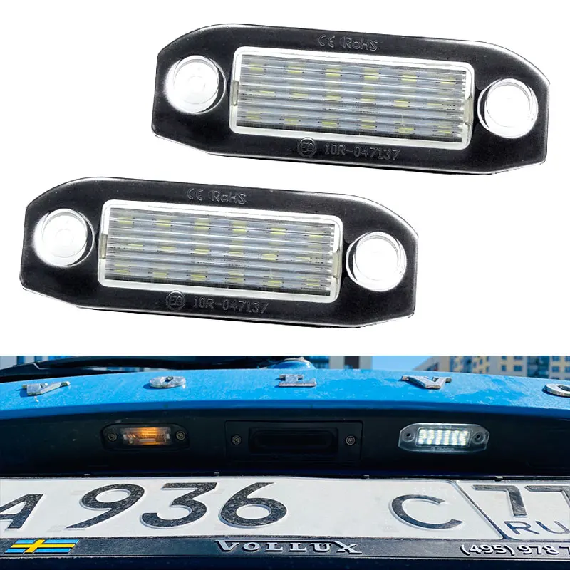 

2 шт. для Volvo S60 V60 V50 XC60 XC70 XC90 и т. д. сверхъяркий Canbus без ошибок ксеноновый Белый светодиодный ОД для номерного знака автомобиля 12 В