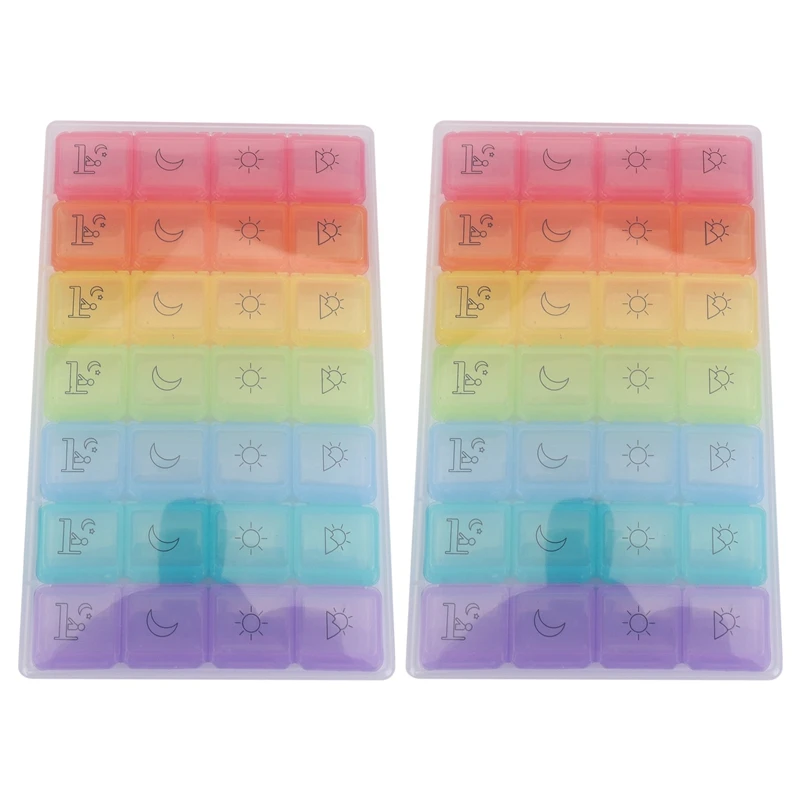 

2X Weekly Pill Organizer, 2Nd Gen Extra Large Pill Box Case (7-Day / 4-Times-A-Day) With Huge Compartments