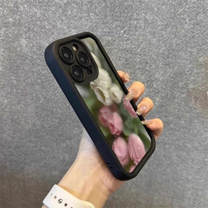 Coque Silicone Fleur Pour IPhone 11 à 17 Pro Max – Ultra Mince, Antichoc Et Anti-rayures