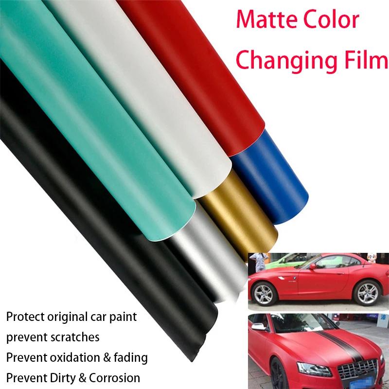 

Black Matte Vinyl Film Stickers for Auto Exterior and Interior Styling Decor Car Body Self-Adhesive Protective Films 1.52M*18M