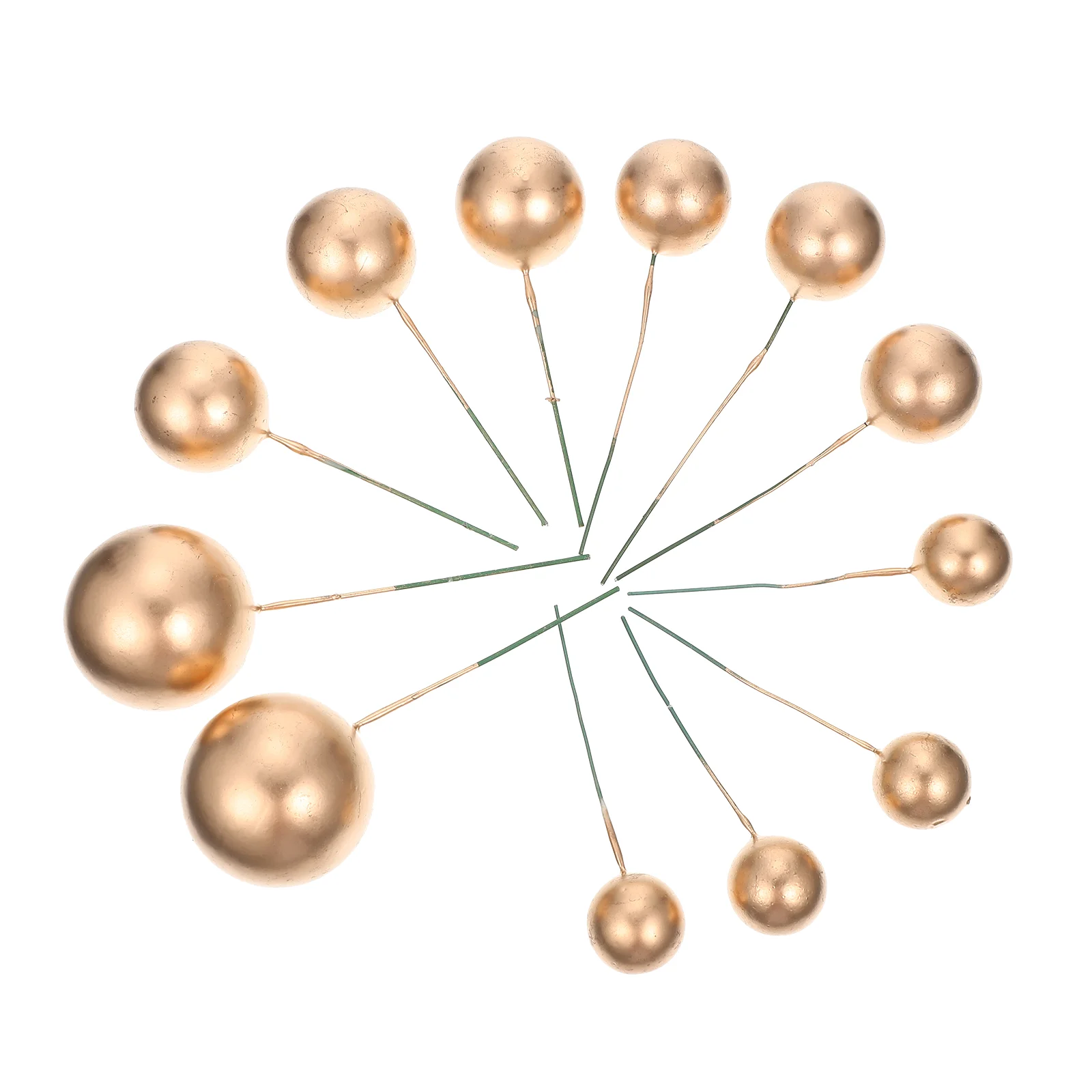 

Cake Gold Cupcake Decoration Topppers Topper Edible Ornament Picks Round Decorations Insert Toppers Pearl