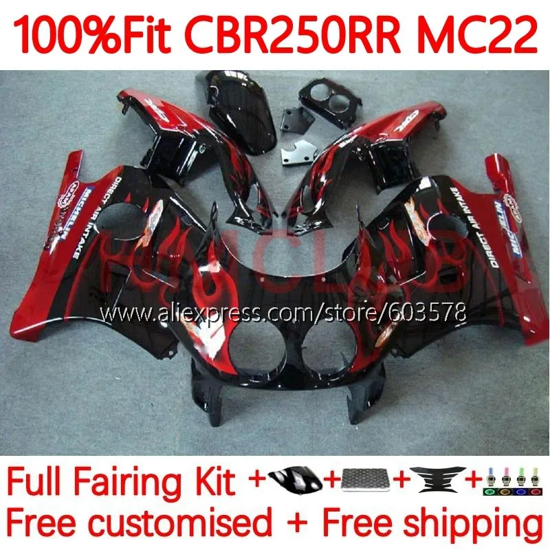 

Injection For HONDA CBR250RR CBR 250 250RR MC22 CBR250 RR 90 91 92 93 94 1995 1996 1997 1998 1999 Fairing 128No.23 red flames