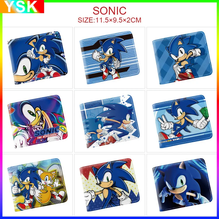 

Ultrasonic Mouse Sonic Wallet Short Section Half-fold Card Holder Full-color Cartoon Anime Coin Purse Wallet Birthday Gift