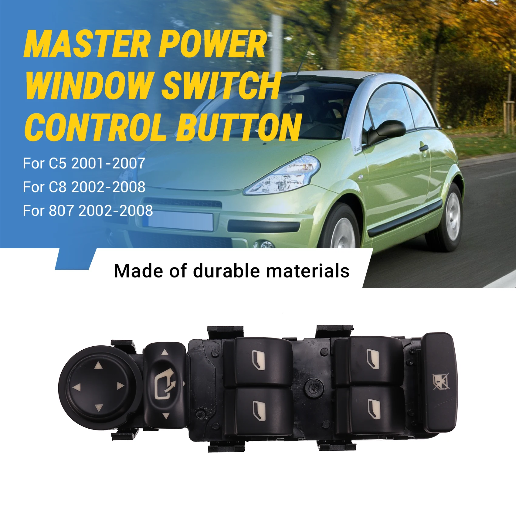 6554.HQ для Peugeot 807 Citroen C5 C8 2001-2007 левый главный переключатель стеклоподъемника