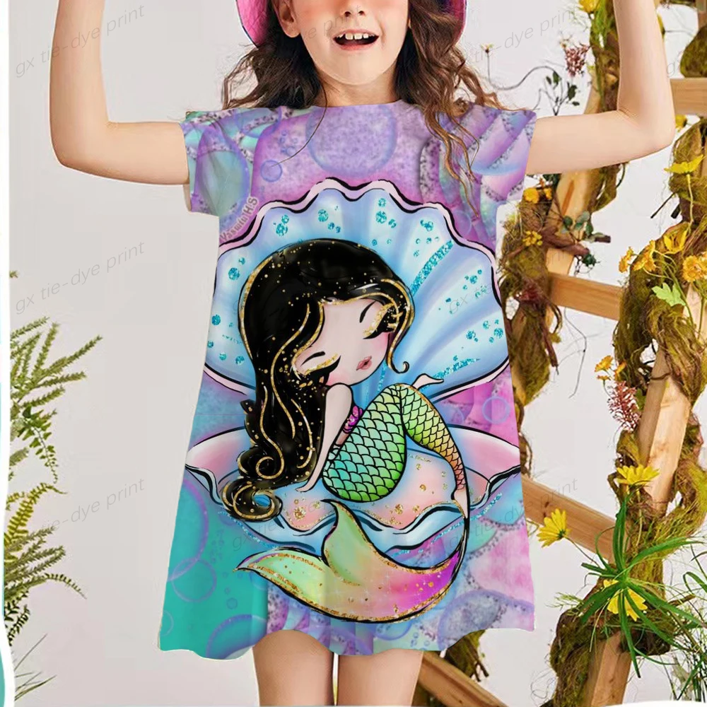 Элегантное платье-футболка с изображением Русалочки Ариэль из мультфильма -