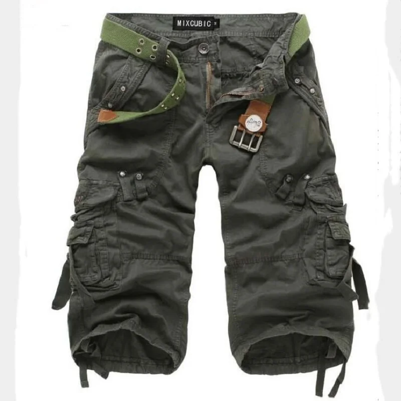 

Summer Men's Army Military Work Short Casual Bermuda Loose Cargo Shorts Men Fashion Overall Military Short Trousers