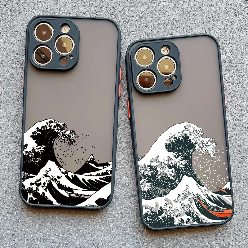 

Fashion Japan The Great Wave Of Kanagawa Phone Case For iPhone 11 7 8 Plus SE2 13 12 Mini 14 15 Pro Max XS X XR Cover Art Fundas