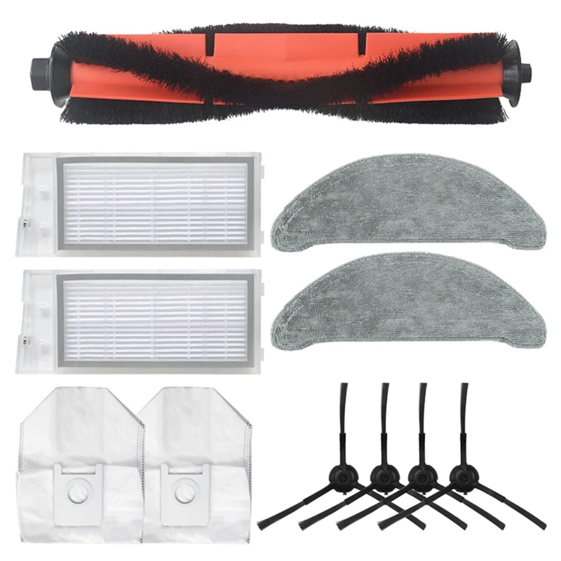 

11Pcs Main Brush Mop Cloth Hepa Filter Side Brush Dust Bag Parts For Roidmi EVE Plus Robotic Vacuum Cleaner Accessories