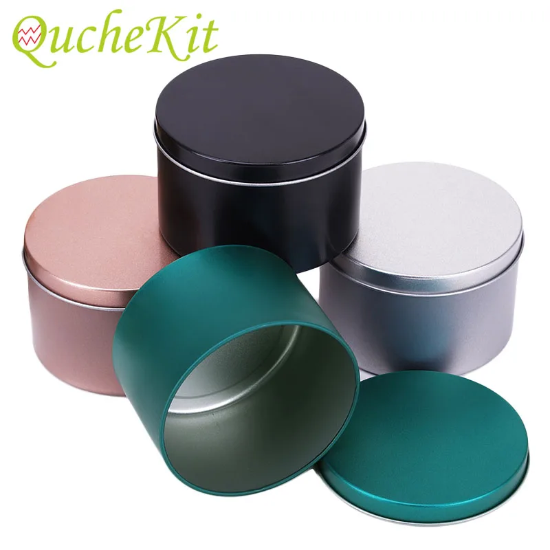 

12Pcs Candle Jars With Lid Bulk Round Metal Tin Box Black Silver Green Candle Spice Tins Cans Cosmetic Samples Empty Storage Box