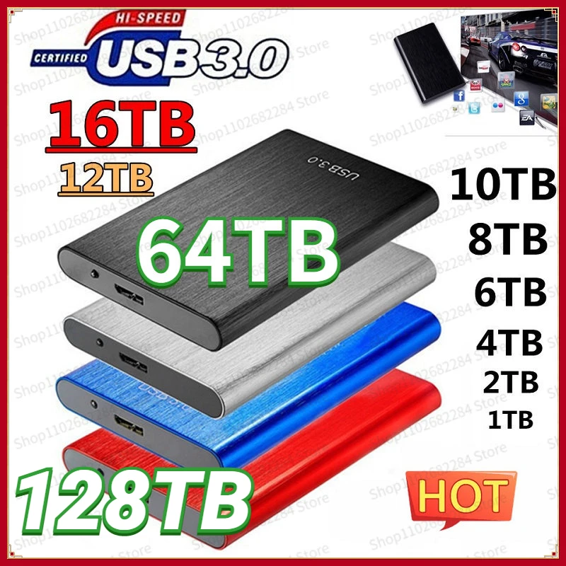 

Original High-speed 128TB SSD Portable External Solid State Hard Drive USB3.0 Interface 2TB Mobile Hard Drive For Laptop/ps5/ps4