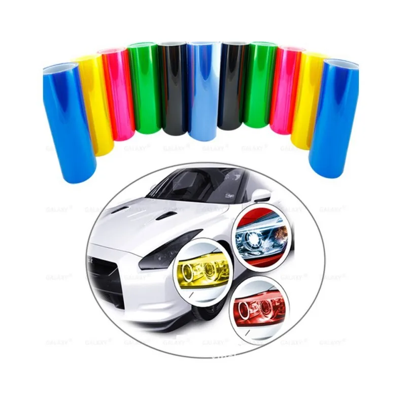 

Пленка для замены цвета 0,3 м * 0,6 м для фар, 3-слойная яркая пленка для замены автомобильных фар, пленка для противотуманных фар, гиалоидная мембрана