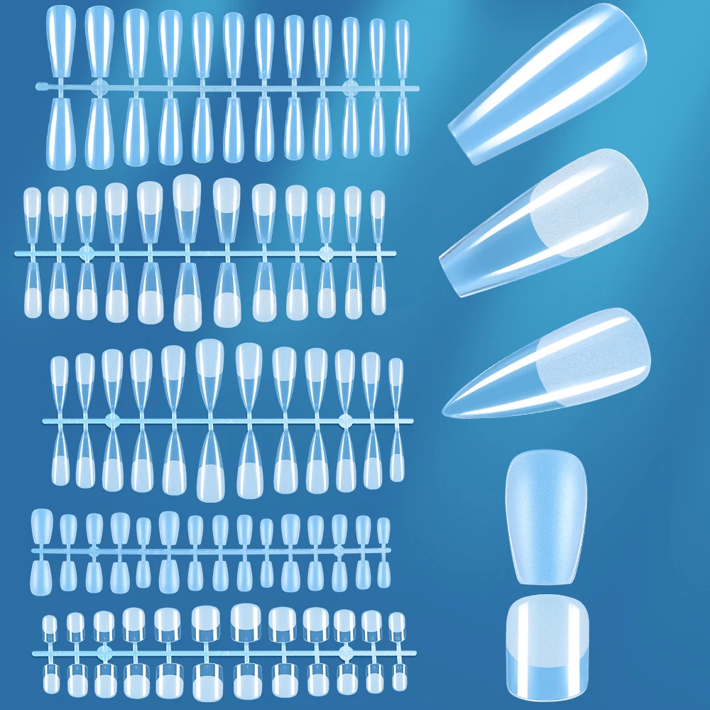 120 шт. прозрачные матовые длинные шпильки/миндаль/квадратные накладные ногти