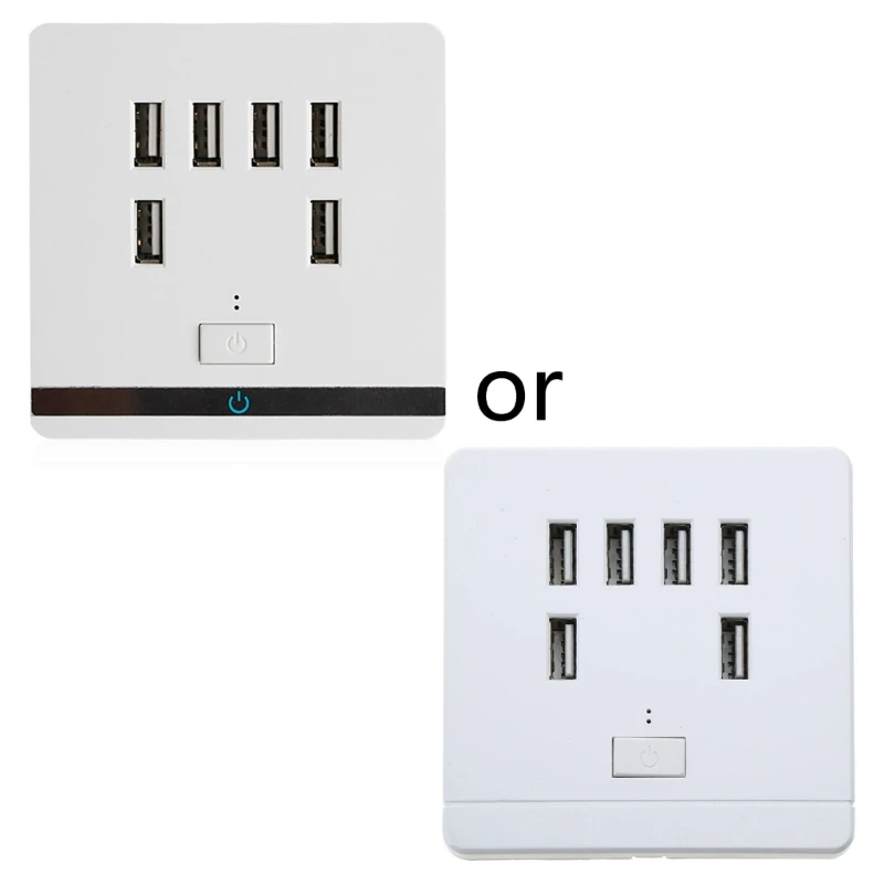 

3.4A 6 Port USB Wall Charger Outlet Power Receptacle Socket Plate Panel Switch Dropship