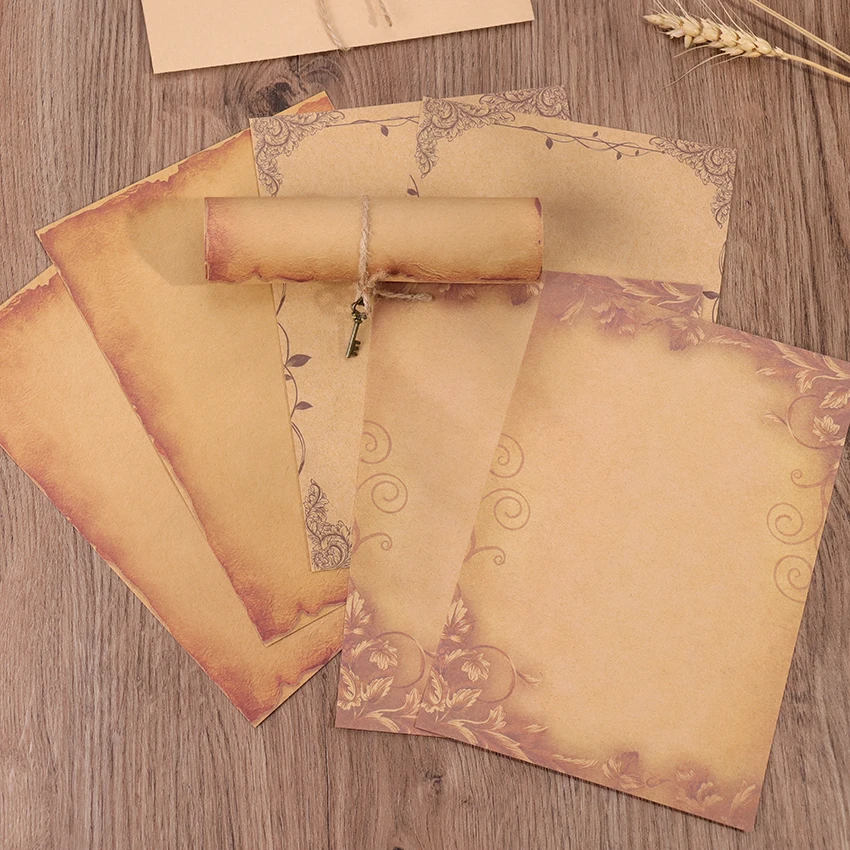 

Europe Style Love Letter Invitation Envelopes Vintage Letter Paper Kraft Paper Envelope Set With Hemp Rope Hanger