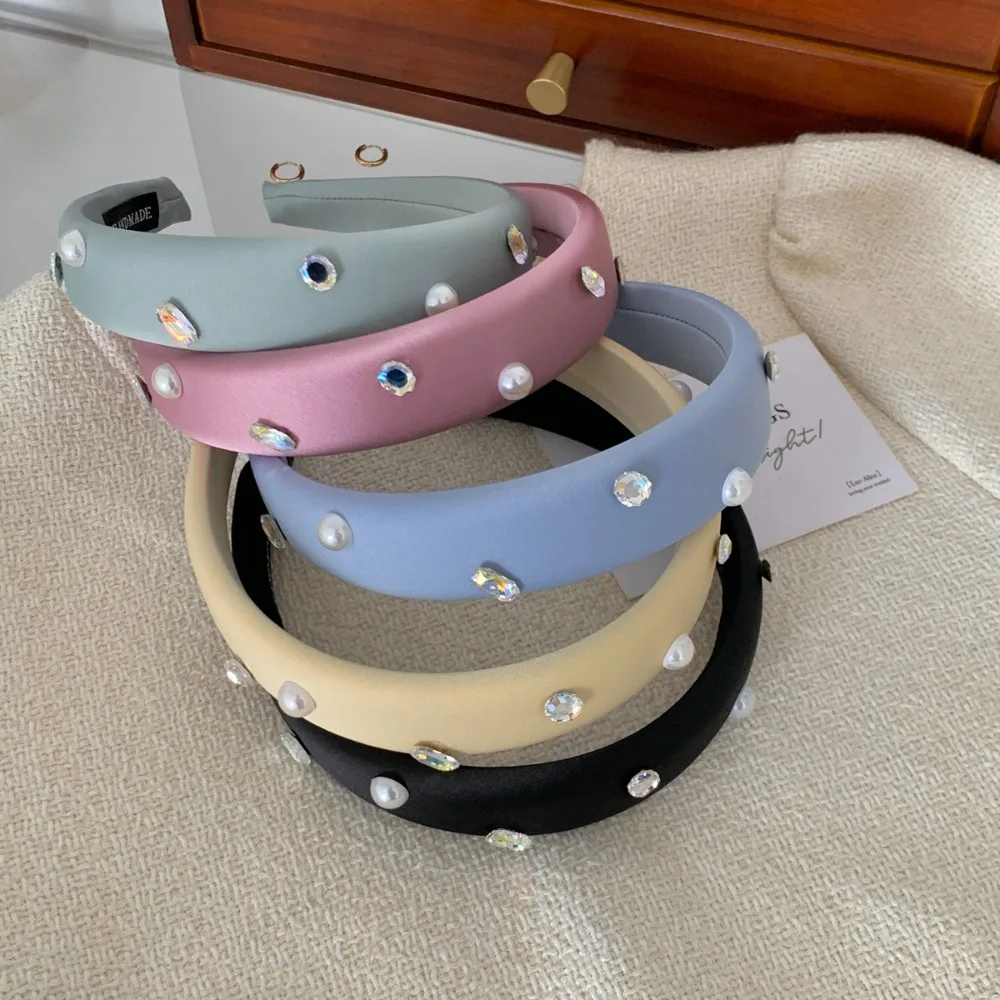 

Makeup Washing Face Headwear Hairband Pearl Headband Diamond Hair Hoop Korean Style Headband Hair Accessories