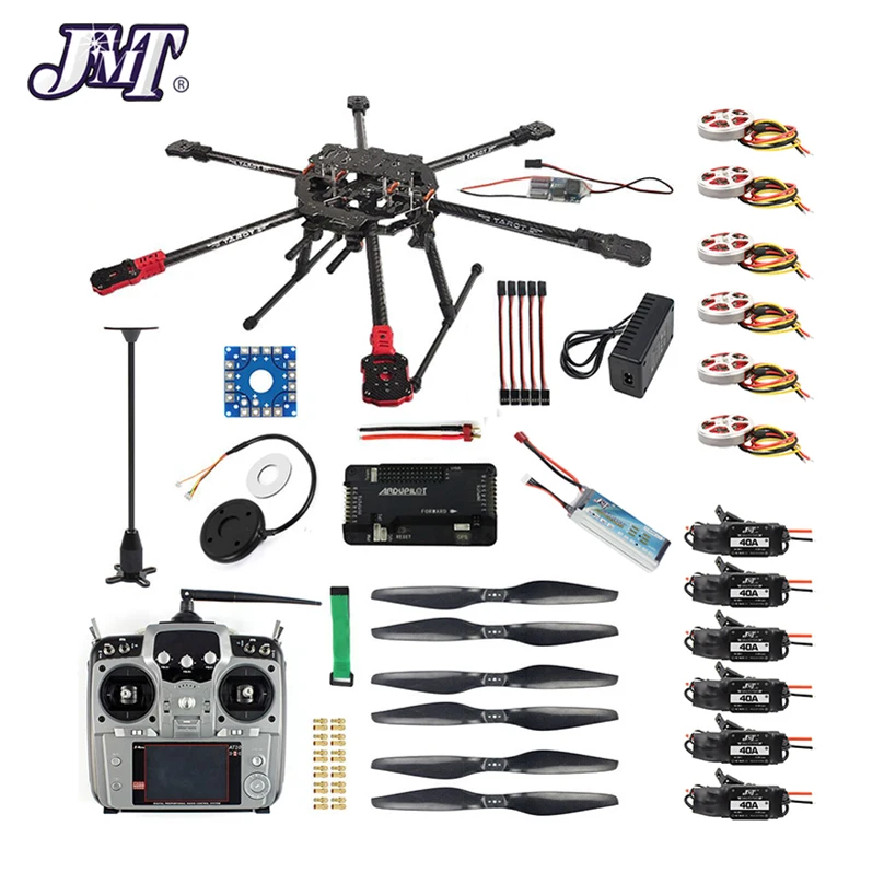 

Дрон-гексакоптер JMT FY690S, 6 осей, рама 750кв, GPS, APM 2,8, управление полетом, AT10Transmitter
