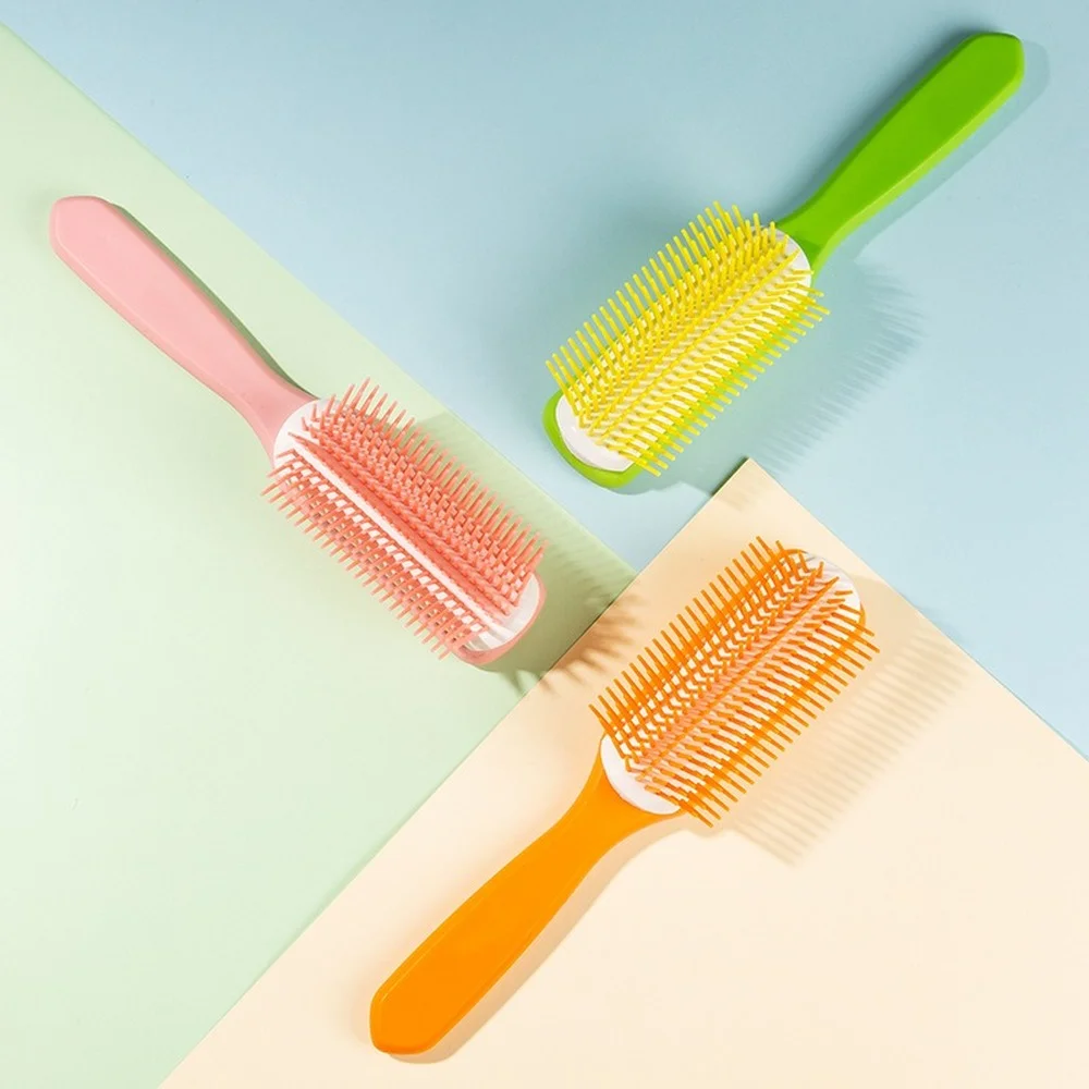 

Detangling Hair Brush 9-Rows Hair Comb Scalp Massage Hairbrush Curly Hair Detangle Comb Women Salon Hairdressing Styling Tools