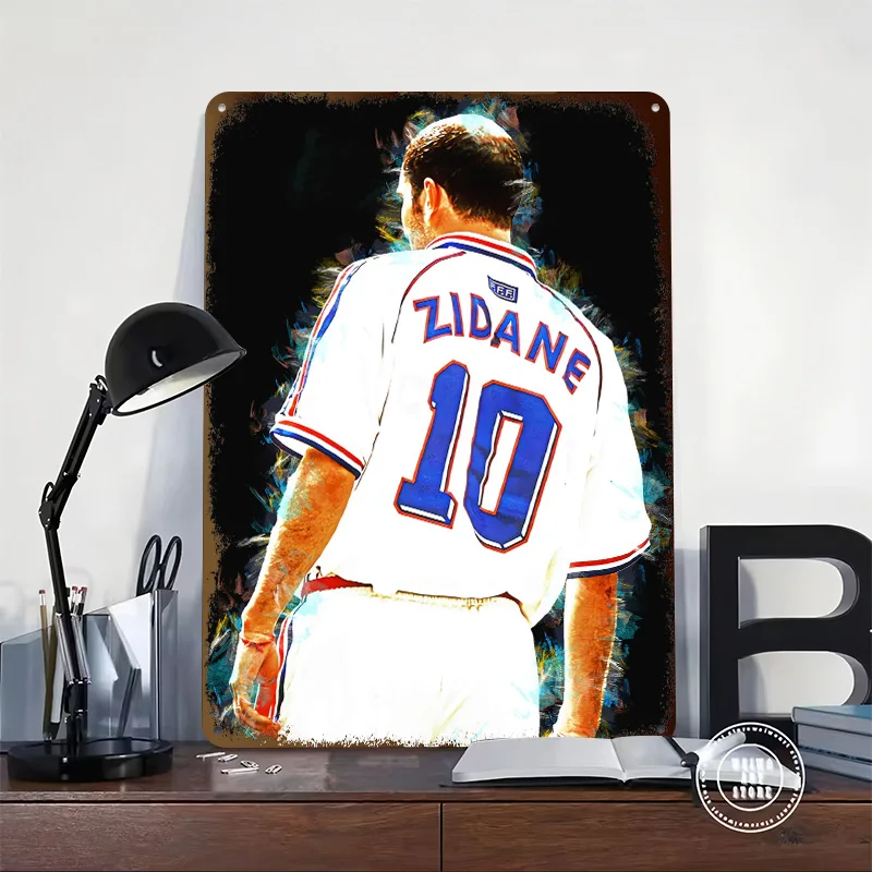 Фото Zidane Legend жесть плакат индивидуальное настенное искусство винтажные металлические вывески ретро жестяная табличка для современного украшения дома роскошный дом №2
