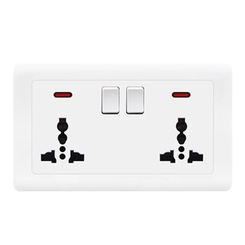 

Universal White Bristain 86mm 146mm Wall Socket with Switch 13A UK EU AU US Multifunction Power Plate Outlet