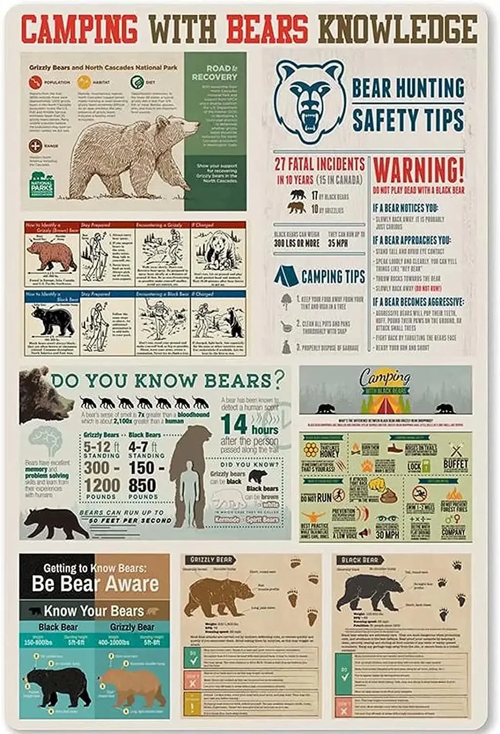 

Ретро знания медведей, металлический жестяной знак, винтажный декор для кофейной стены, бара, жестяной знак 12x16 дюймов, украшение для стен