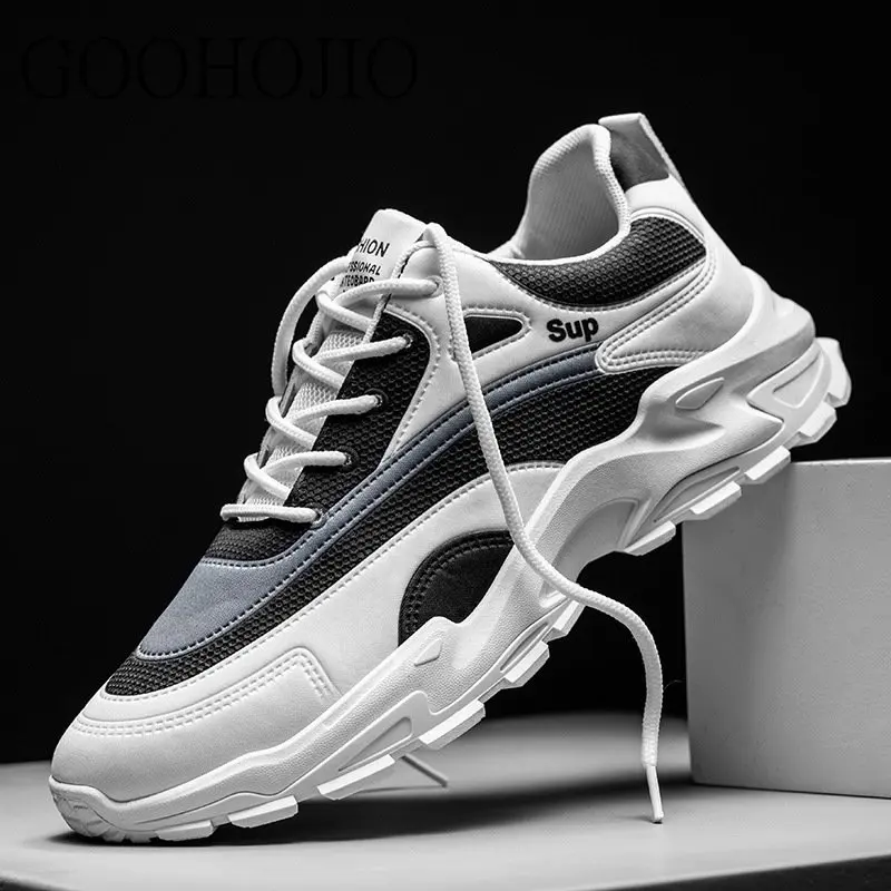 

New Brand Men Comfortables Breathable Mesh Casual Lightweight Running Wear-resistant Gym Shoes Sneakers Jogging Thick Bottom