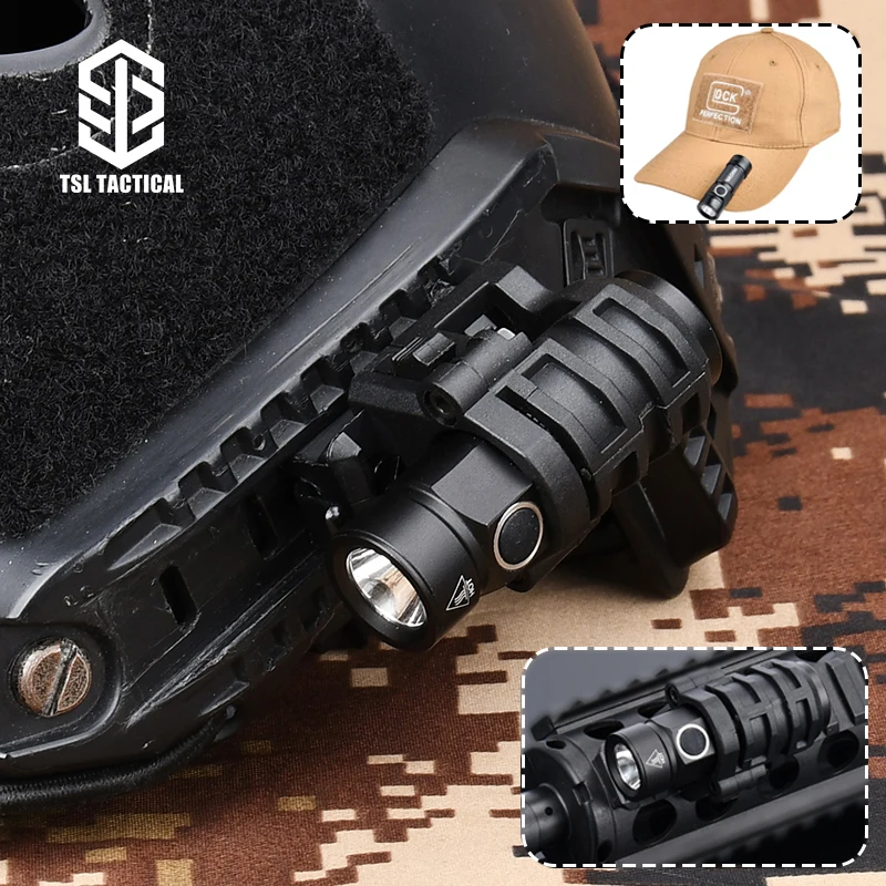 

WADSN Tactical Helmet Flashlight FAST Helmet Strobe Light Zoom Survival Safety Lamp Mini Weapon lamp Airsoft Hunting spotlight