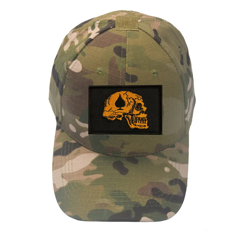 Нашивки с вышивкой черепа на крючках съемные значки Sewings военная тактическая