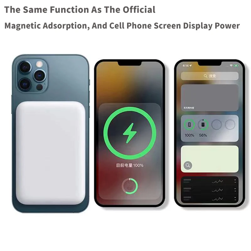 

Portable Magnetic Wireless Power Bank External Battery Pack For iphone 13 14 Pro Max Mini Plus Powerbank Spare battery 5000mAh