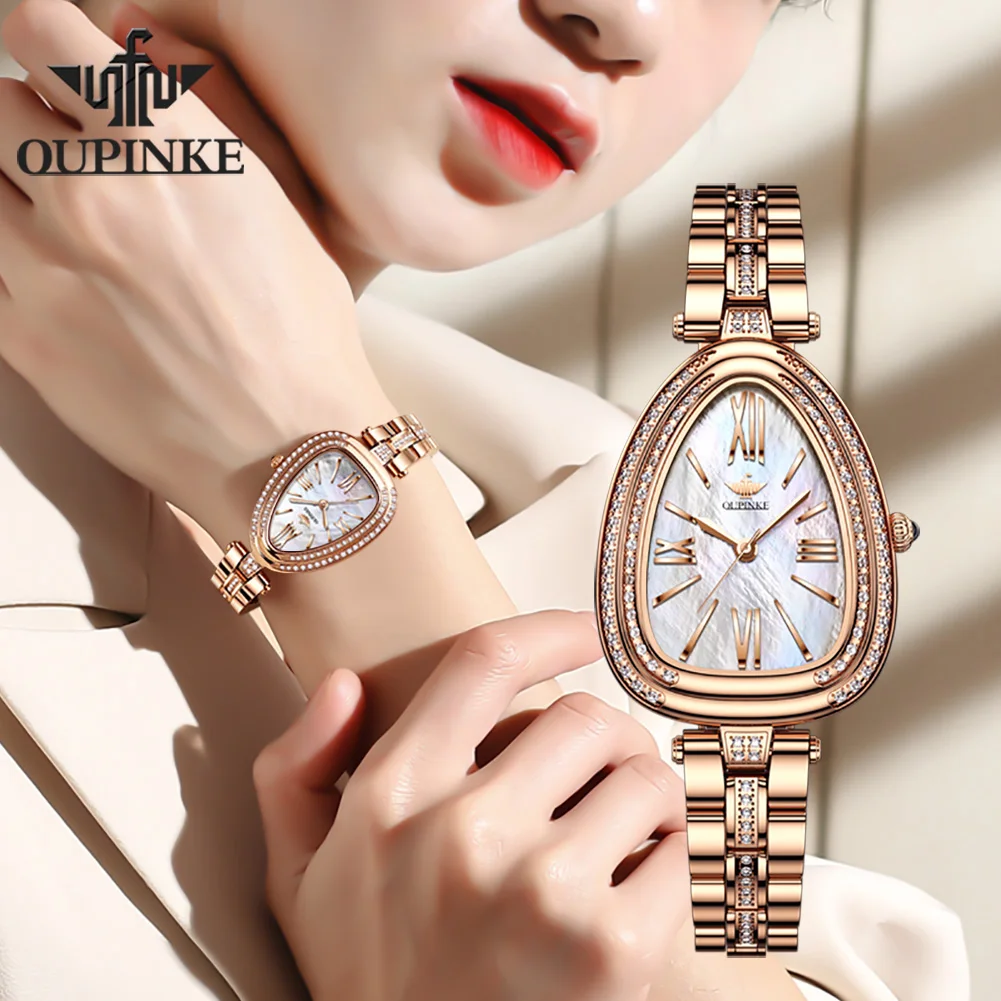 OUPINKE Luxury Watches for Women Sapphire Crystle Waterproof Quartz Top Brand Watch Bracelet Gift Girls Ladies Relogio Feminino