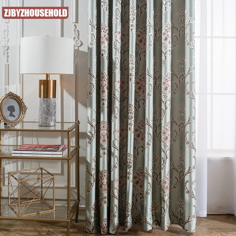 

Chinese Pastoral Jacquard Blackout Curtains for Living Room Bedroom Tulle Curtains for Dining Room Decor Blind Drapes Customize
