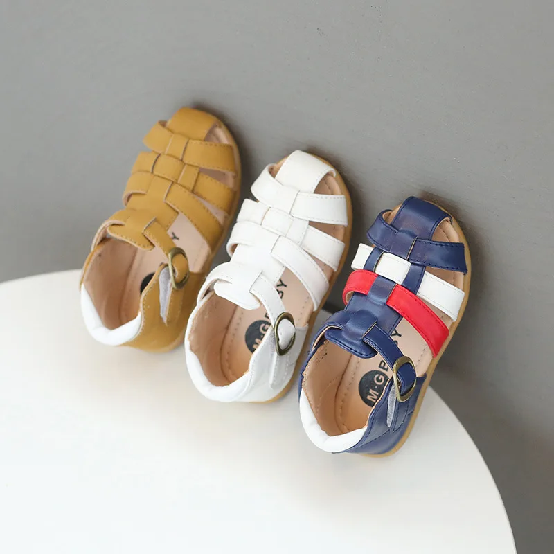

Kids Boys Girls Sandals Summer Baby Toddler Soft Non-slip Beach Shoes Children Boy Girl Flat Leather Casual Roman Slippers