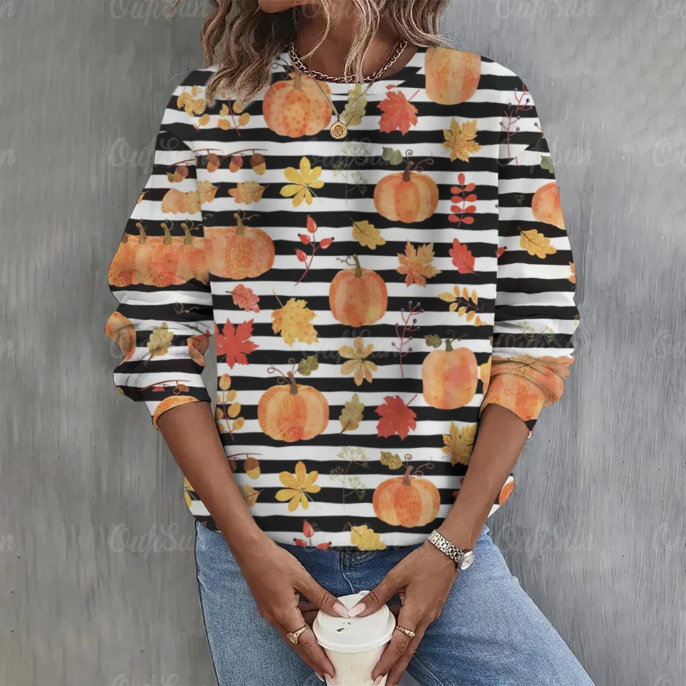 

Женский свитер на Хэллоуин, Осенний пуловер с длинным рукавом, толстовка с забавным принтом тыквы, одежда, уличная одежда, винтажный Топ, модный свитер